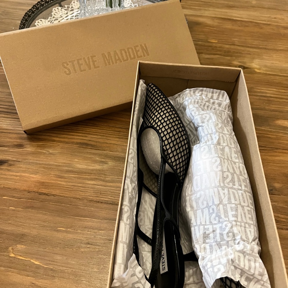 Steve Madden Black Mesh Sandals